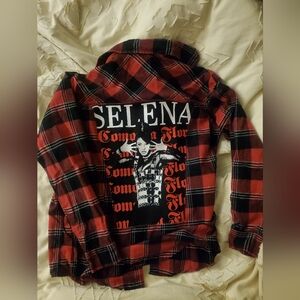 Levi's Vintage Tartan Plaid Flannel Custom Selena Print Button Down Shirt